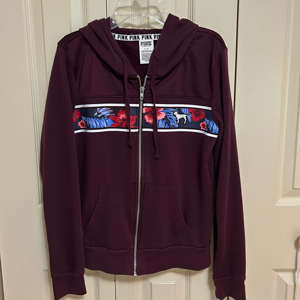 Hooded zip up jacket by PINK, Small